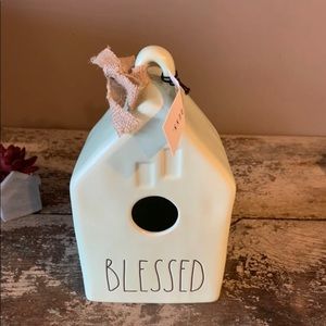 Rae Dunn BLESSED mint green birdhouse new